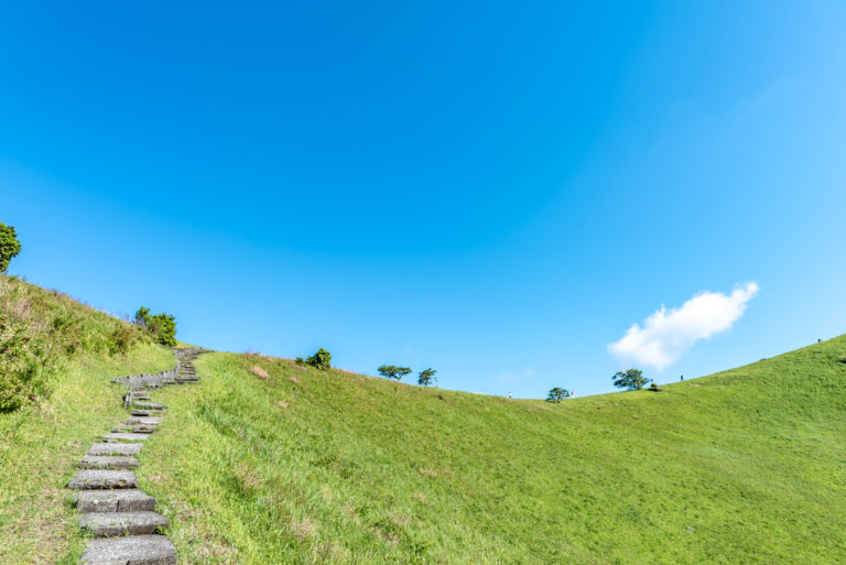 稜線への道 / landscape with grass and sky