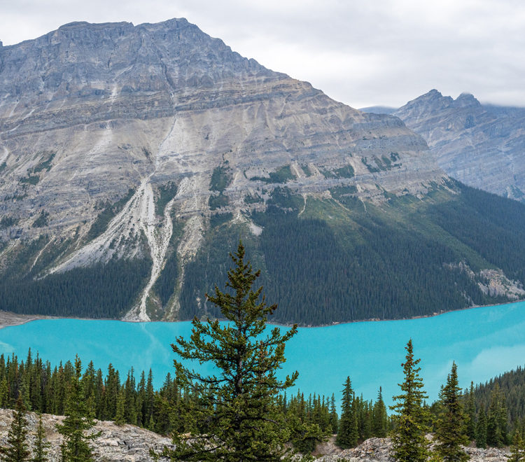 ペイトー湖のターコイズブルー