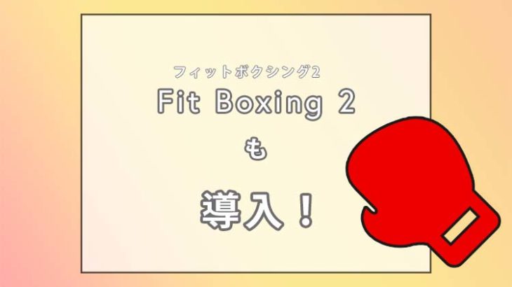 Fit Boxing 2（フィットボクシング2）も導入！